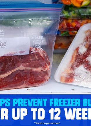 Ziploc Gallon Food Storage Freezer Bags, Stand-Up Bottom, Easy to Fill, 28 Count
