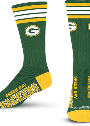 For Bare Feet Men's NFL 4-Stripe Deuce Performance Crew Socks