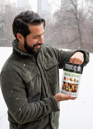 Power Up Trail Mix, Mega Omega Trail Mix, Non-GMO, Vegan, Gluten Free, No Artificial Ingredients, Gourmet Nut, 14 Ounce Bag