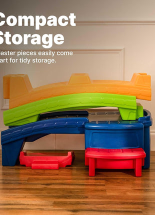 Step2 Up and Down Roller Coaster Toy for Kids, Ride On Push Car, Indoor, Outdoor Playset, Toddlers Ages 2, 5 Years Old, Compact Storage, Max Weight 50 Lb., Multicolor