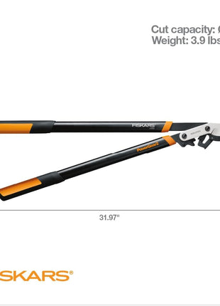 Fiskars 32-Inch Loppers for Tree Trimming, Heavy Duty, Low-Friction Sharp Steel Blade, Branch Cutter up to 2-Inch Diameter Cut Capacity, PowerGear2 Technology that Multiplies Power for Less Effort