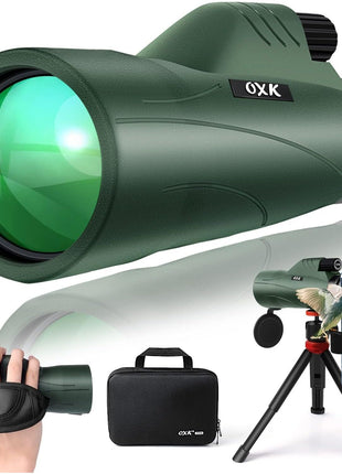 12x56 High Power Monocular Telescope for Adults with Smartphone Adapter | Large BAK4 Prism & FMC Lens Monoculars, Comes with Tripod Travel Bag, Suitable for Bird Watching Hunting Hiking Camping Gift