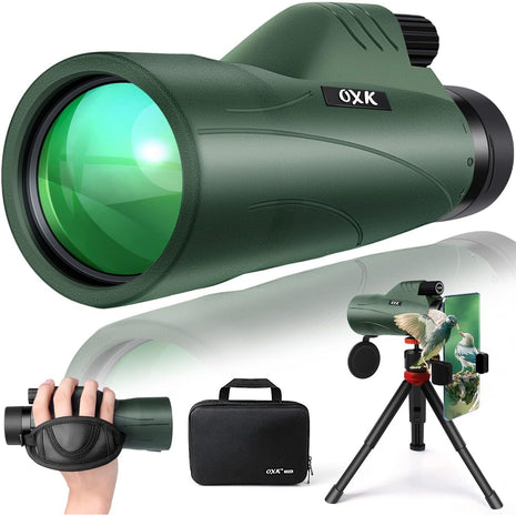 12x56 High Power Monocular Telescope for Adults with Smartphone Adapter | Large BAK4 Prism & FMC Lens Monoculars, Comes with Tripod Travel Bag, Suitable for Bird Watching Hunting Hiking Camping Gift