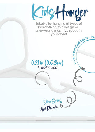 Utopia Home Kids Hangers 60 Pack – 11.5 Inch Baby Closet Hangers White | Plastic baby hangers | Fits children's & infant clothes | Gentle on delicate garments