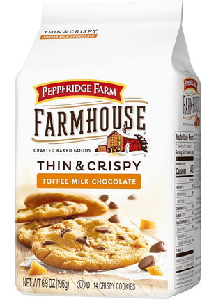 Pepperidge Farm Farmhouse Thin & Crispy Toffee Chocolate Cookies, 6.9 Oz