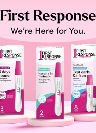 First Response Rapid Result Pregnancy Test, 2 Pack | Results In 1 Minute, Over 99% Accurate*, Easy-to-Read Results, Trusted For 30 Years