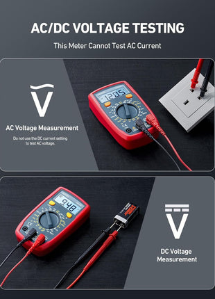 AstroAI Digital Multimeter Tester 2000 Counts with DC AC Voltmeter and Ohm Volt Amp Meter; Measures Voltage, Current, Resistance, Continuity and Diode, Blue