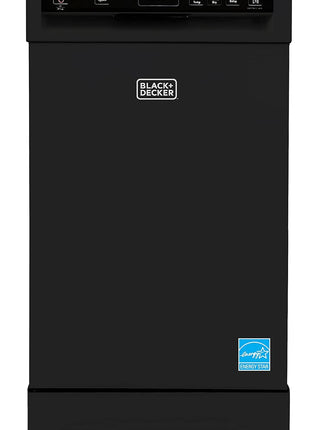 BLACK+DECKER 18-Inch Portable Dishwasher, Energy Star, BPD8B, Black | 8-Place Setting Capacity, Mobile Dish Washer with 6 Wash Programs, LED Display, Stainless Steel Tub
