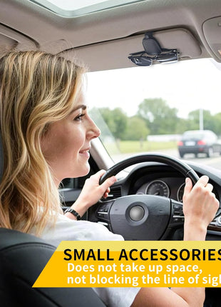 Yuoyar Sunglass Holder for Car, Magnetic Leather Sunglasses Holder and Ticket Card Clip, Car Visor Accessories, 2 Packs (Black)