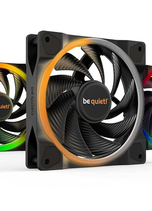 be quiet! Light Wings 120mm PWM High Speed Low Noise Premium ARGB Cooling Fan | 4-Pin | Ideal for Radiators and Heat Syncs | 3-Pack | Black | BL077