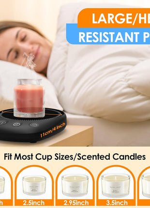 Coffee Mug Warmer - Fastest Heating & Highest Temperature, Coffee Cup Warmer for Desk Auto Shut Off, 4 Temp Settings & 1-12H Timer, Smart Electric Beverage Warmer for Coffee, Tea (Black)