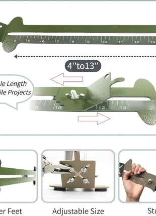 Paracord Jig Tools Bracelet Making Kit Accessories Adjustable Paracord Jig Kit with 2 Cords and 3 Buckles Bracelet Adjustable Length 4 inch to 13 inch (Army Green)