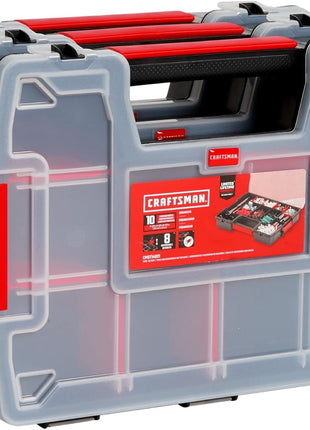 CRAFTSMAN Storage Organizer, Small Parts Organizer, 3-Packs with 10-Compartments, Lid Includes Secure Latch (CMST60964M)