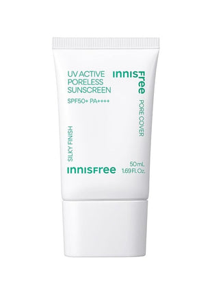 Innisfree UV Active Poreless Sunscreen SPF 50+ / PA+++ 1.7 fl oz (50 ml) Makeup Foundation / Sunscreen Blood Tone, Transparent, Moisturizing, Pore Cover Tone Up Primer