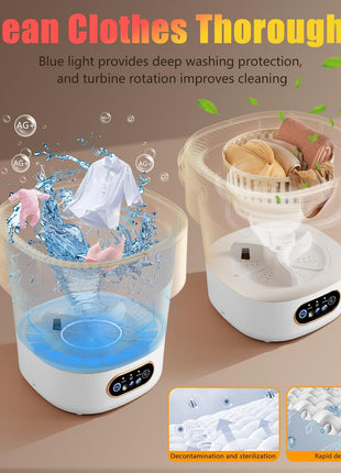 Portable Washing Machine,15L Collapsible Mini Washer with 3 Cleaning Modes Drain Basket Small Foldable Laundry Machine for Travel Camping Dorms RVs Apartments Baby Clothes Underwear Socks Delicates