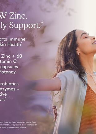 Garden of Life Zinc Supplements 30mg High Potency Raw Zinc and Vitamin C Multimineral Supplement, Vitamin Code Vitamins Trace Minerals & Probiotics for Skin Health & Immune Support, 60 Vegan Capsules