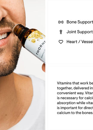 THORNE - Super EPA (90 Gelcaps) & Vitamin D + K2 (1 Oz) Bundle - Supports Bone Health, Muscle Structure & Joint Health - Gluten, Dairy & Soy-Free
