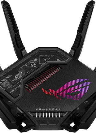 ASUS ROG Rapture GT-BE98 PRO First Quad-Band WiFi 7 Gaming Router supports 320MHz, Dual 10G Port, Triple-level Game Acceleration, Mobile Game Mode, Subscription-Free Security, AiMesh, and VPN features