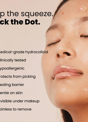 ROSELYNBOUTIQUE Pimple Patches for Face (60Ct - 4 Sizes 8,10,12,14mm) - Hydrocolloid Acne Spot Patches Blemishes Pore Strips - Vegan Facial Korean Skin Care Products Cruelty-Free (60 Dots)