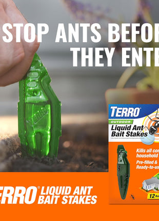 TERRO Indoor Liquid Ant Baits with Adhesive Strips for Discreet Baiting - TERRO Ant Trap and Bait Station - 4 Pack - T334B