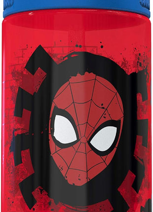 Zak Designs Marvel SpiderMan Kids Spout Cover and Built-in Carrying Loop Made of Plastic, Leak-Proof Water Bottle Design (16 oz, BPA-Free)