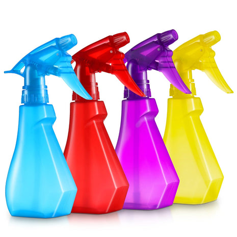8oz 4-Pack Empty Spray Bottles for Cleaning Heavy Duty, Small Spray Bottle for Hair, Plant Mister, Squirt Bottle for Cats, Spritzer Bottles for BBQ - Multi-color Water Sprayer - BPA-Free