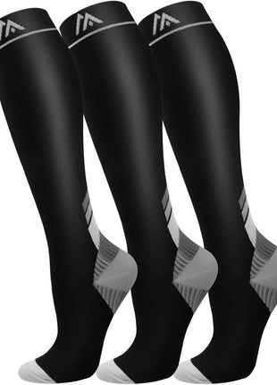 FuelMeFoot 3 Pack Copper Compression Socks - Compression Socks Women & Men Circulation - Best for Medical,Running,Athletic