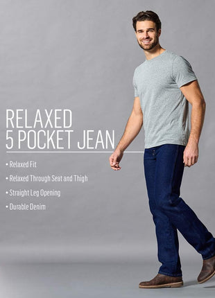Rustler mens Classic Relaxed Fit Jeans, Dark Stonewash, 36W x 32L US