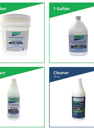 Corroseal Rust Converter & Metal Primer – Stops & Prevents Corrosion on Metal, Pro-Grade Rust Inhibitor for Cars, Trucks, Trailers, Marine & Industrial Equipment, 1 Gallon