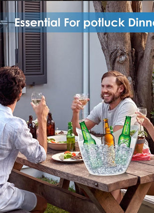Ice Bucket Wine Bucket,Clear Acrylic 4 Liter Plastic Tub for Drinks and Parties, Food Grade, Perfect for Wine, Champagne or Beer Bottles
