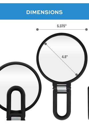 ForPro Magnifying Handheld Mirror, Black, Adjustable, for Makeup | for Salon & Makeup Application, Vanity Mirror, Magnifying Makeup Mirror, Salon Mirror, Salon & Spa Essentials