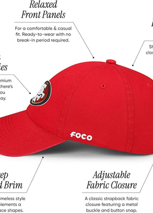 FOCO NFL Mens NFL Team Logo Casual Hat Caps