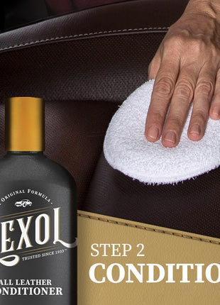 Lexol Leather Conditioner and Cleaner Kit by Lexol, Use on Furniture, Car Interiors, Shoes, Handbags, Includes 2 Application Sponges, Two-Step System, 8 oz Each