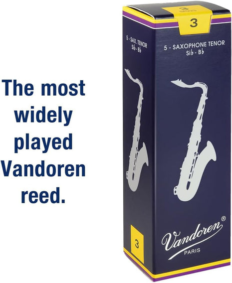 Vandoren SR223 Tenor Sax Traditional Reeds Strength 3; Box of 5