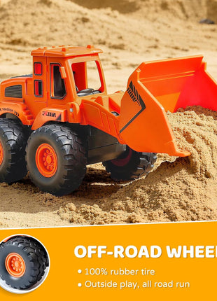 Beestech Construction Toys for 3 Years Old Boys Girls Kids, Friction Powered Construction Truck Toys Vehicles Sand Toys Trucks Excavator, Bulldozer, Road Roller (Colorful 4 Pack)