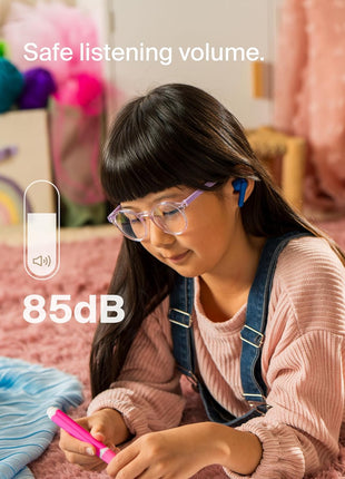 Belkin SoundForm Nano 2 Bluetooth Earbuds for Kids with Built-in Microphone, 28H Battery Life, Safe 85dB Volume, IPX5 Water Resistance - Kids Bluetooth Earbuds for iPhone, iPad, Galaxy, & More - Blue
