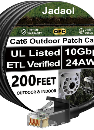 Jadaol Cat 6 Ethernet Cable 50 ft, Outdoor & Indoor 10Gbps Support Cat8 Cat7 Network, Flat RJ45 Internet LAN Computer Patch Cable for Router, Modem, Switch, Gaming Consoles, Streaming Devices, White