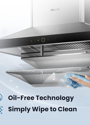 FOTILE EMS9026 36" Wall-mount Range Hood 1000 CFMs with Touchscreen, 2 Speed-settings and Auto Turbo Mode | Manual-adjustable Capture Shield Technology | Delay Shutoff and Detachable Oil Plate