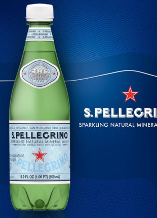 S.Pellegrino Sparkling Natural Mineral Water, Plastic Bottles, 16.9 Fl Oz (Pack of 12)