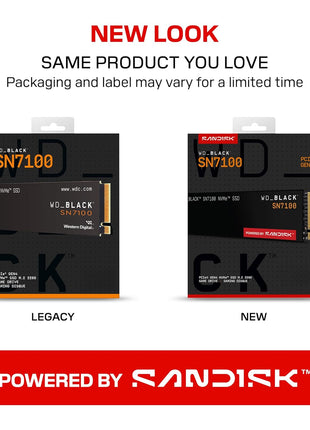 WD_Black SN7100 2TB NVMe SSD - Gen4 PCIe, M.2 2280, Up to 7,250 MB/s Read Speed, Up to 6,900 MB/s Write Speed, Next Gen TLC 3D NAND, for Laptops, Handheld Gaming Devices - WDS200T4X0E