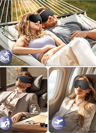 WAOAW Sleep Mask for Men Women: Blackout Eye Masks for Sleep - 3D Breathable Soft Comfortable Eye Mask for Travel - Adjustable Light Blocking Night Masks for Sleeping