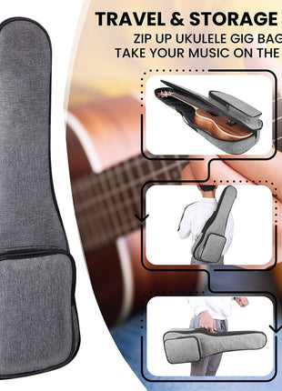 Ranch Concert Ukulele - Ukelele 23 inch Beginner Professional Kit with 12 Online Lessons, Gig Bag, Tuner, Strap, Aquila Strings Set