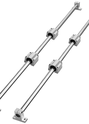 VEVOR Linear Rail Slide SFC20-1000mm 2 PCS 39.4 in/1000mm SFC20 Guide Rails 4 PCS SC20 Slide Blocks 4 PCS Rail Supports Linear Rails and Bearings Kit for Automated Machines CNC DIY Project