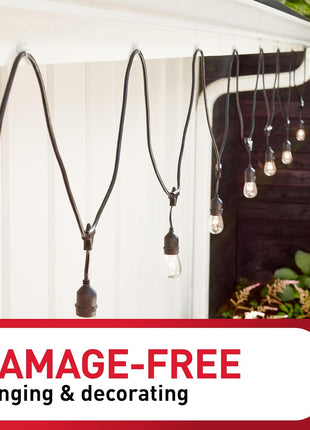 Command Outdoor Light Clips, Clear, 20 Clips, 24 Weather Resistant Strips | Damage-Free Hanging Light Clips with Adhesive Strips, No Tools Mini Wall Hooks for Hanging Decorations in Living Spaces
