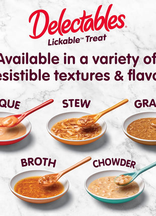 Delectables Bisque Lickable Wet Cat Treats - Chicken, Tuna & Shrimp, 12 count