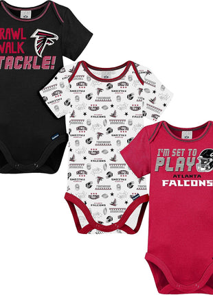 Gerber NFL Unisex-Baby NFL Team 3 Pack Short Sleeve Onesie Bodysuit