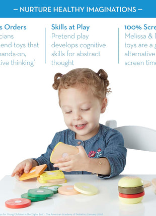 Melissa & Doug Wooden Sandwich-Making Pretend Play Food Set Food Toys for Kids Play Kitchen for Ages 3+