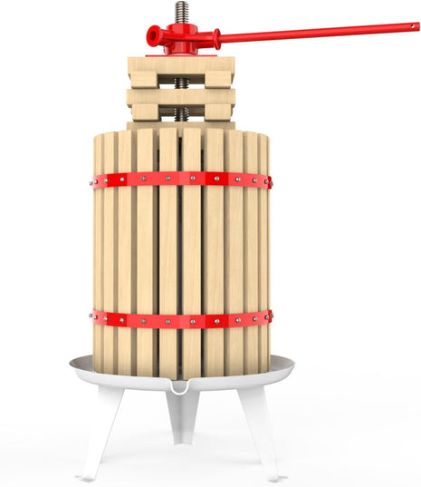 4.75 Gallon Fruit and Wine Press, Manual Cider Juice Maker with Solid Beech Wood Basket & Heavy-Duty Stand for Apples, Grapes, Berries