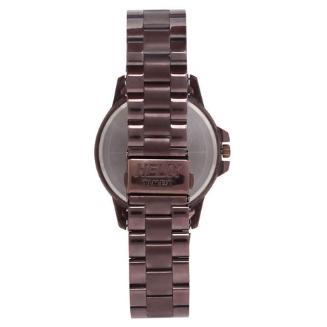 Helix by Timex Analog Watch for Man with Brown Round Dial & Brown Stainless Steel Bracelet Band Water Resistant Men's Wrist Watches - TW023HG22