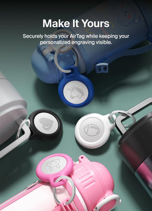 Belkin Apple AirTag Secure Holder with Key Ring - Durable, Scratch-Resistant Case with Open Face & Raised Edges - Protective AirTag Keychain Holder Accessory for Keys, Pets, Luggage, & More - Blue